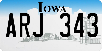 IA license plate ARJ343