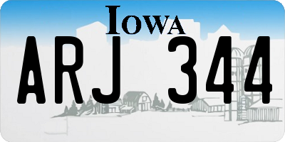 IA license plate ARJ344