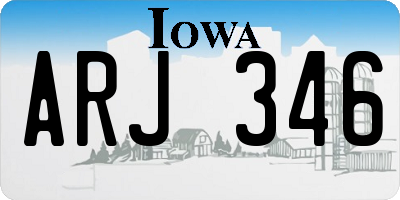 IA license plate ARJ346