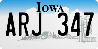 IA license plate ARJ347