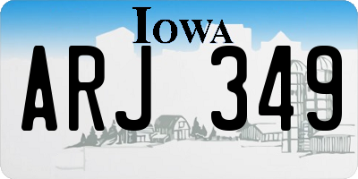 IA license plate ARJ349