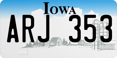 IA license plate ARJ353