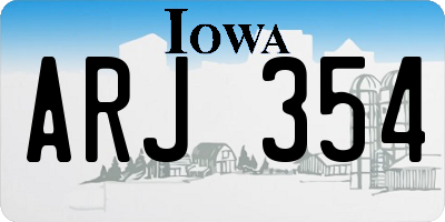 IA license plate ARJ354