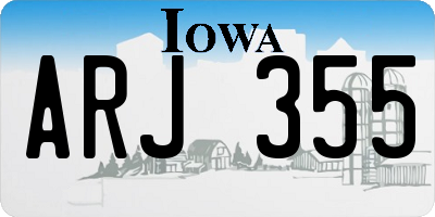 IA license plate ARJ355