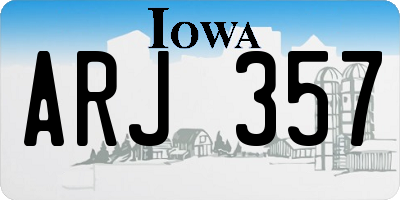 IA license plate ARJ357