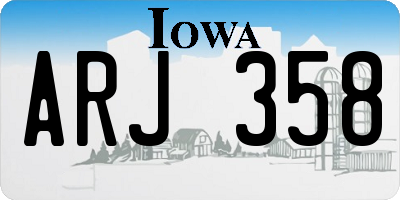 IA license plate ARJ358