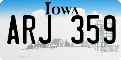 IA license plate ARJ359