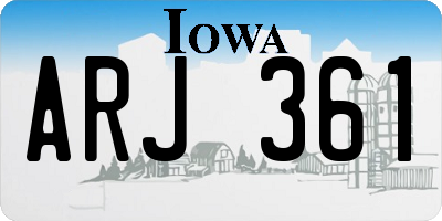 IA license plate ARJ361