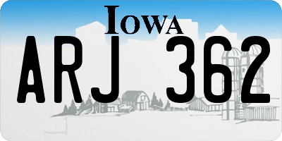 IA license plate ARJ362
