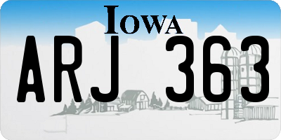 IA license plate ARJ363