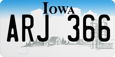 IA license plate ARJ366