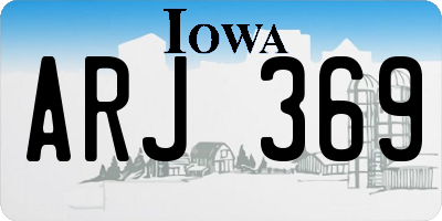IA license plate ARJ369
