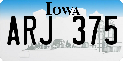 IA license plate ARJ375