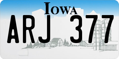 IA license plate ARJ377