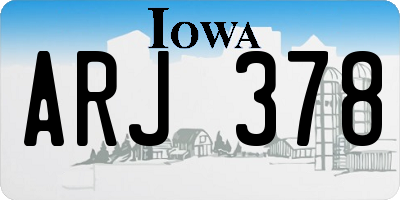 IA license plate ARJ378