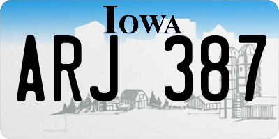 IA license plate ARJ387