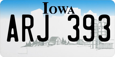 IA license plate ARJ393