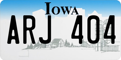 IA license plate ARJ404