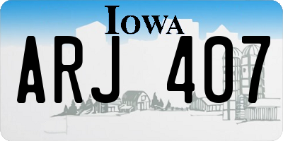 IA license plate ARJ407