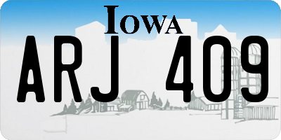 IA license plate ARJ409