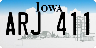 IA license plate ARJ411