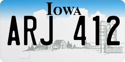 IA license plate ARJ412