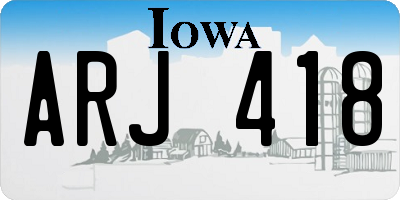 IA license plate ARJ418