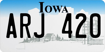 IA license plate ARJ420
