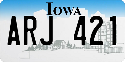 IA license plate ARJ421