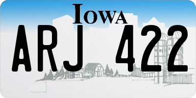 IA license plate ARJ422