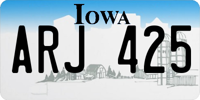 IA license plate ARJ425