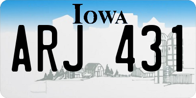 IA license plate ARJ431