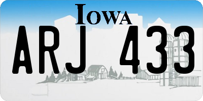 IA license plate ARJ433