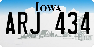 IA license plate ARJ434
