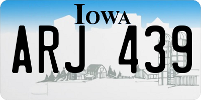 IA license plate ARJ439