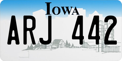 IA license plate ARJ442