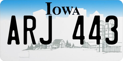 IA license plate ARJ443