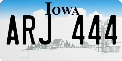 IA license plate ARJ444