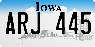 IA license plate ARJ445