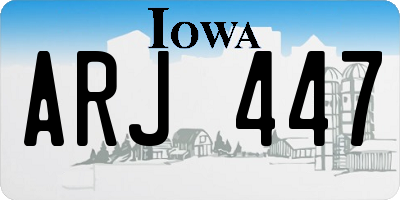 IA license plate ARJ447