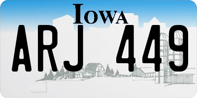 IA license plate ARJ449