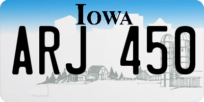 IA license plate ARJ450