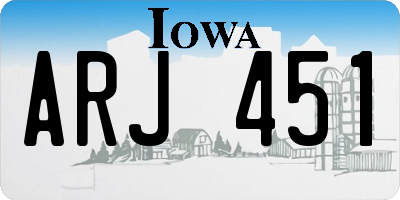 IA license plate ARJ451