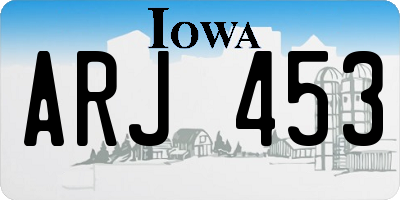 IA license plate ARJ453