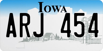 IA license plate ARJ454