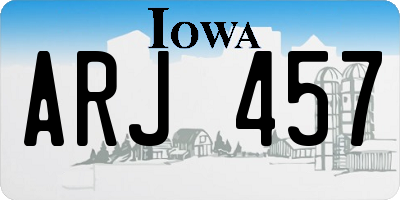 IA license plate ARJ457