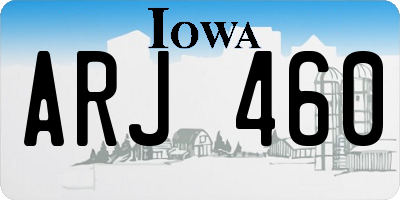 IA license plate ARJ460