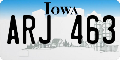 IA license plate ARJ463