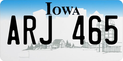 IA license plate ARJ465