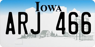 IA license plate ARJ466